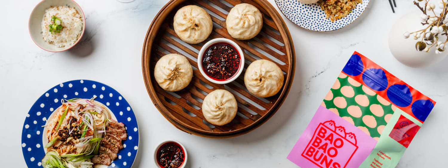Bao Bao Buns in a bamboo steamer