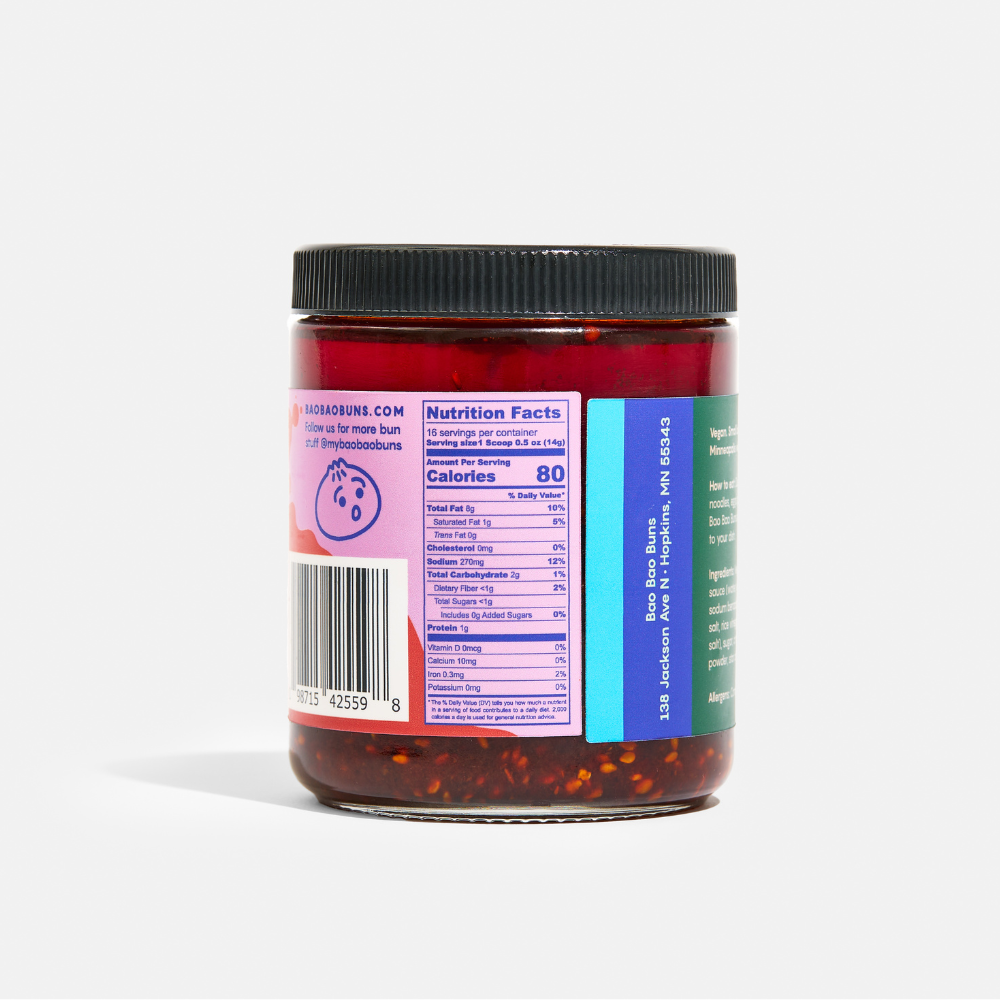 Chili oil nutrition label