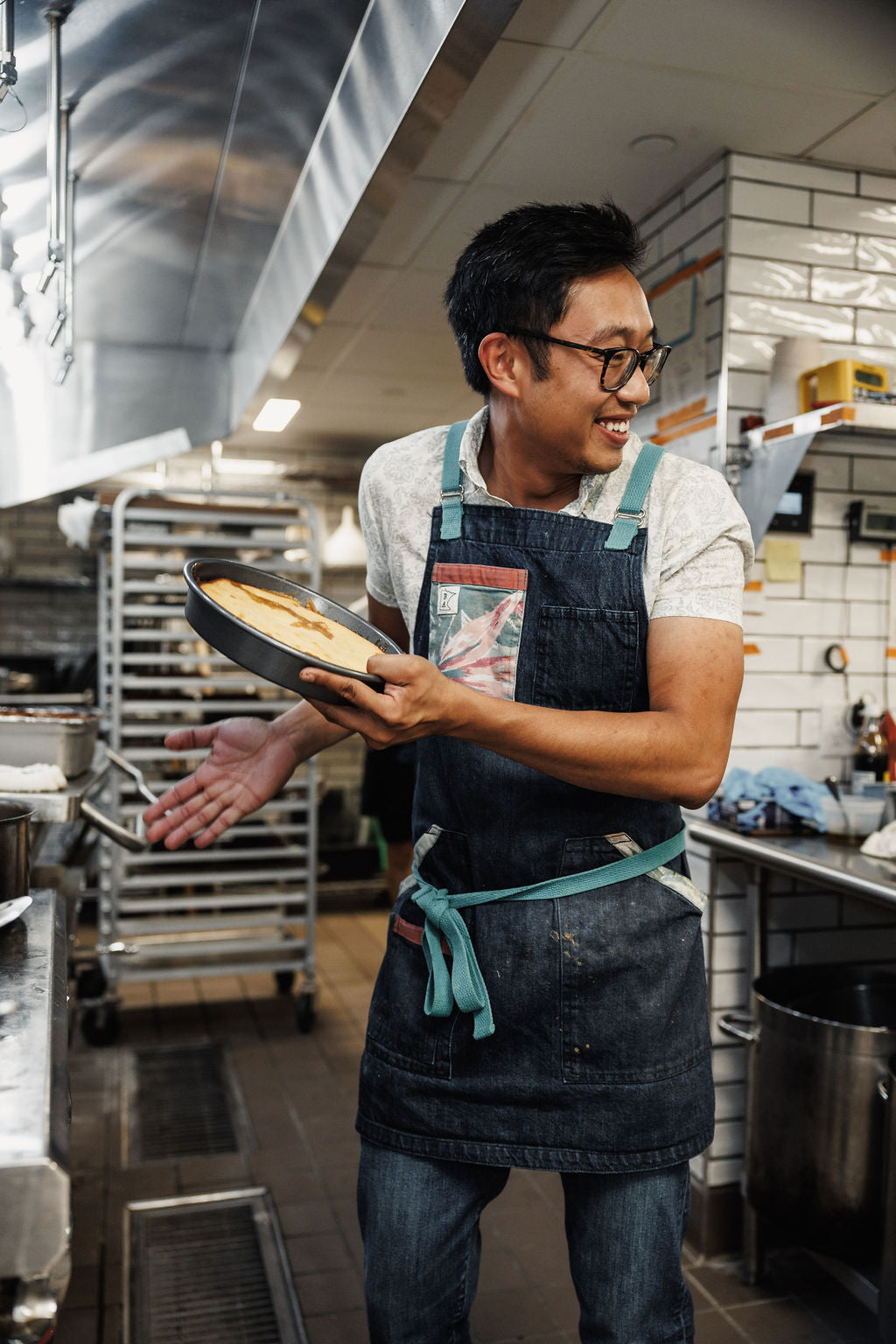 Ed making dessert at his Earl Giles tasting menu.