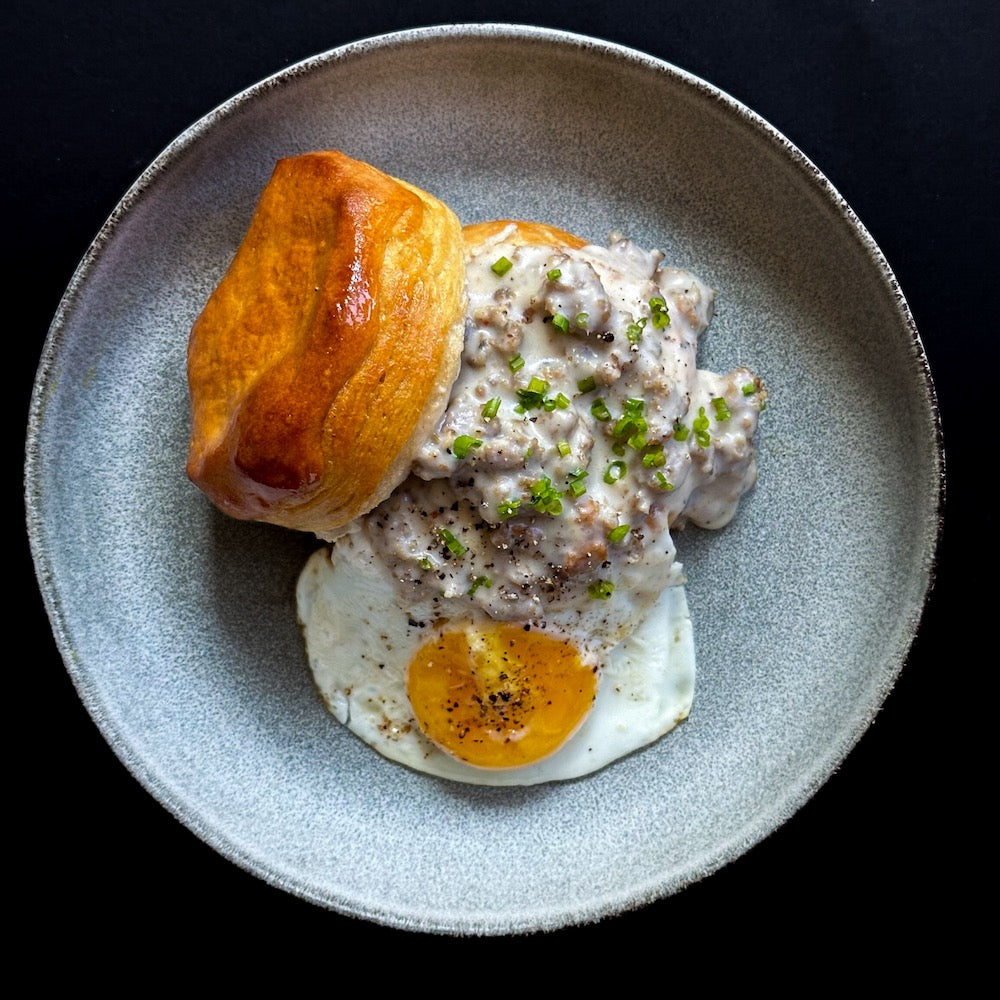 biscuits and gravy teaser dish