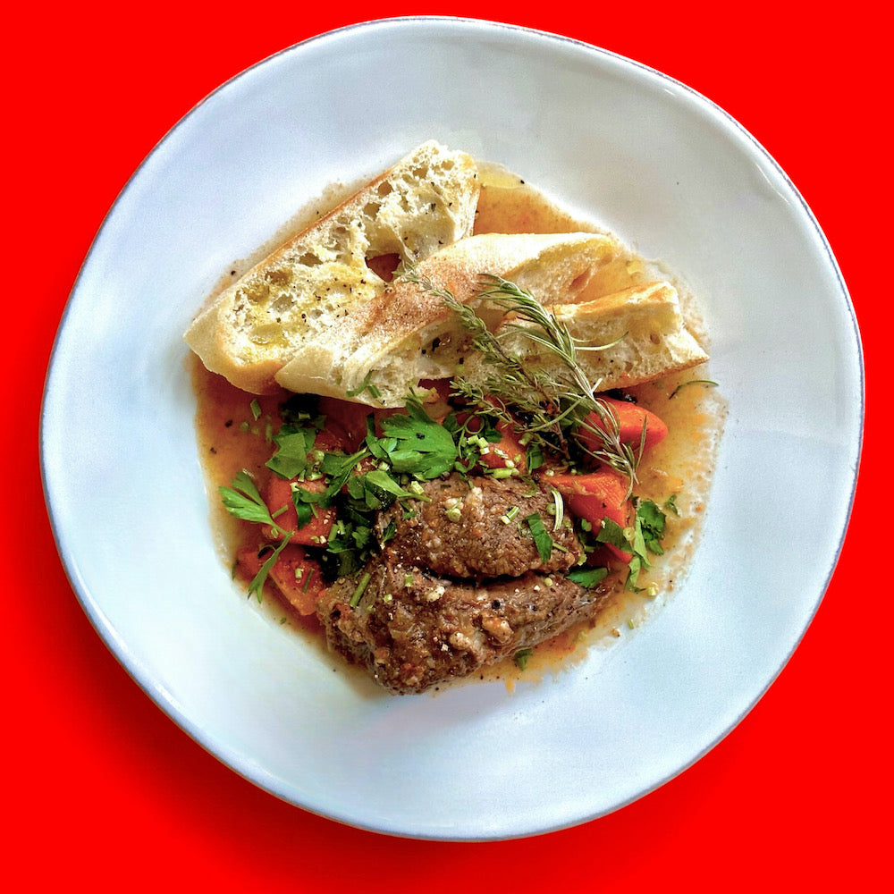 Pot roast and toasted bread